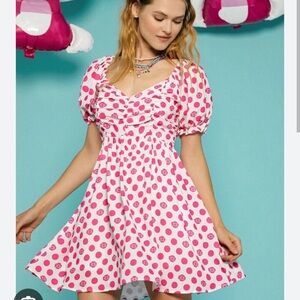 Hello Kitty Puff Sleeve Dress | Hello Kitty Dress | Bows and Polka Dot